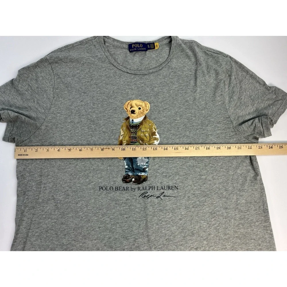 Polo Ralph Lauren Bear Mens Tuxedo T Shirt Designer XL Gray Unisex Jeans Preppy